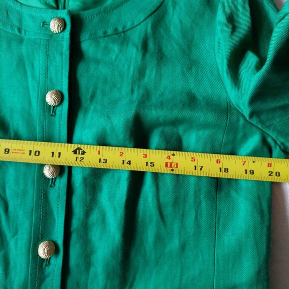 Talbots Emerald Green Linen Blend Dress, Size 12 - Picture 6 of 11